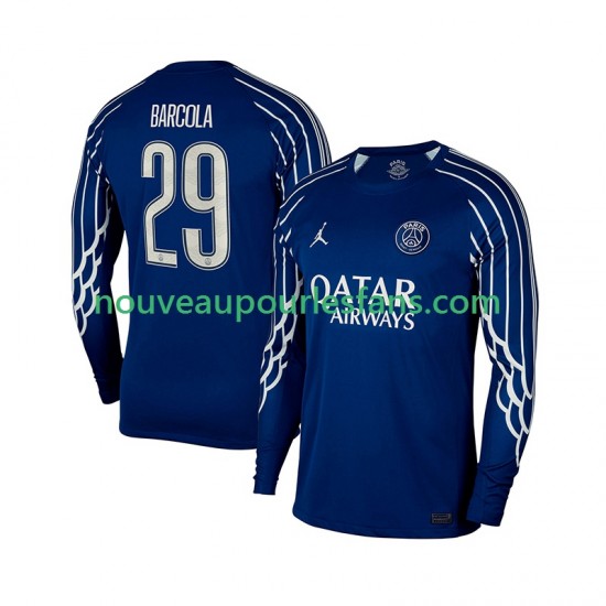 Maillot Paris Saint-Germain Bradley Barcola 29 Homme Tenue 4ème 2024-2025 Manche Longue