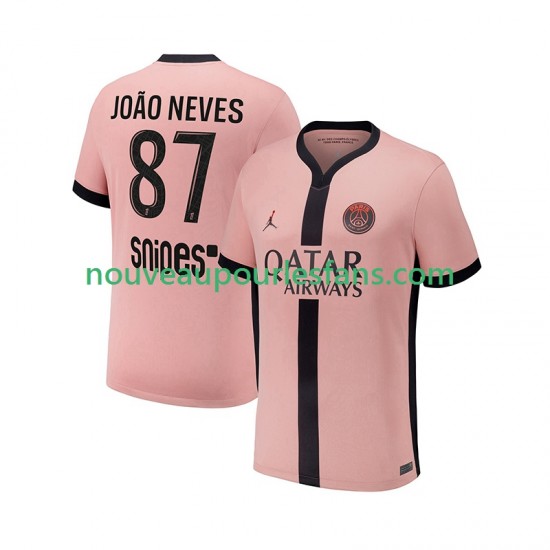 Maillot Paris Saint-Germain Joao Neves 87 Homme Tenue 3ème 2024-2025 Manche Courte