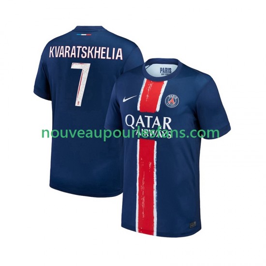 Maillot Paris Saint-Germain Khvicha Kvaratskhelia 7 Homme Tenue Domicile 2024-2025 Manche Courte