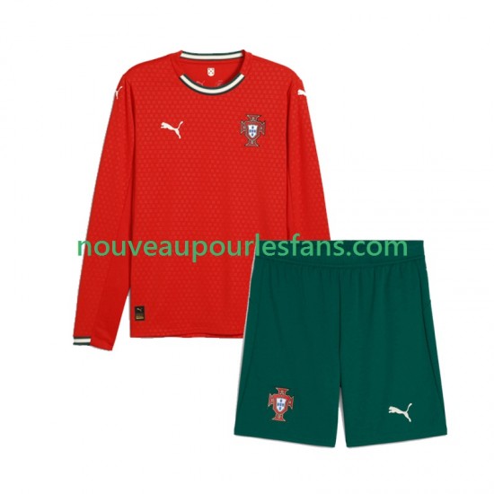 Maillot Portugal Enfant Tenue Domicile 2025 Manche Longue