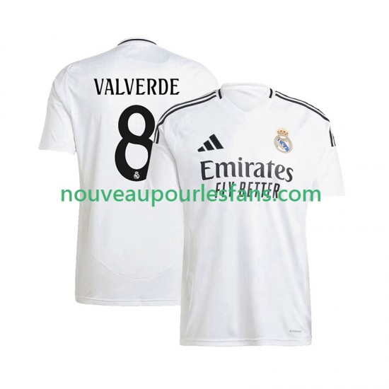 Maillot Real Madrid Federico Valverde 8 Homme Tenue Domicile 2024-2025 Manche Courte