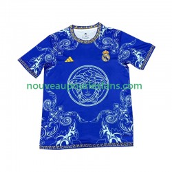 Maillot Real Madrid Versace Blue Edition Homme Tenue Domicile 2024-2025 Manche Courte