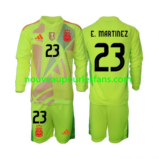 Maillot Argentine Emiliano Martinez 23 Gardien Enfant Tenue Extérieur 2024 Manche Longue