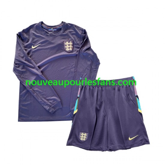 Maillot Angleterre Enfant Tenue Extérieur Euro 2024 Manche Longue