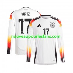 Maillot Allemagne Florian Wirtz 17 Homme Tenue Domicile Euro 2024 Manche Longue