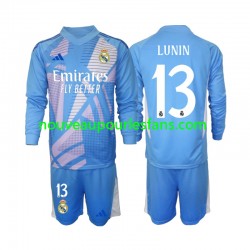 Maillot Real Madrid Andriy Lunin 13 Gardien Enfant Tenue Domicile 2024-2025 Manche Longue