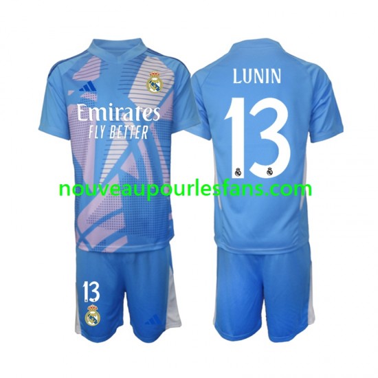 Maillot Real Madrid Andriy Lunin 13 Gardien Enfant Tenue Domicile 2024-2025 Manche Courte