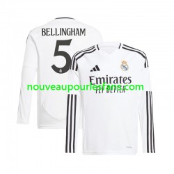 Maillot Real Madrid Jude Bellingham 5 Homme Tenue Domicile 2024-2025 Manche Longue