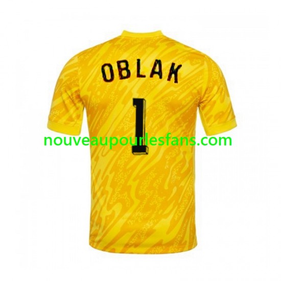 Maillot Slovénie Jan Oblak 1 Gardien Homme Tenue Domicile Euro 2024 Manche Courte