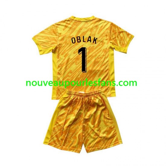 Maillot Slovénie Jan Oblak 1 Gardien Enfant Tenue Domicile Euro 2024 Manche Courte