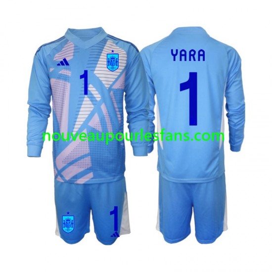 Maillot Espagne David Raya 1 Gardien Enfant Tenue Domicile Euro 2024 Manche Longue