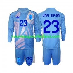 Maillot Espagne Unai Simon 23 Gardien Enfant Tenue Domicile Euro 2024 Manche Longue