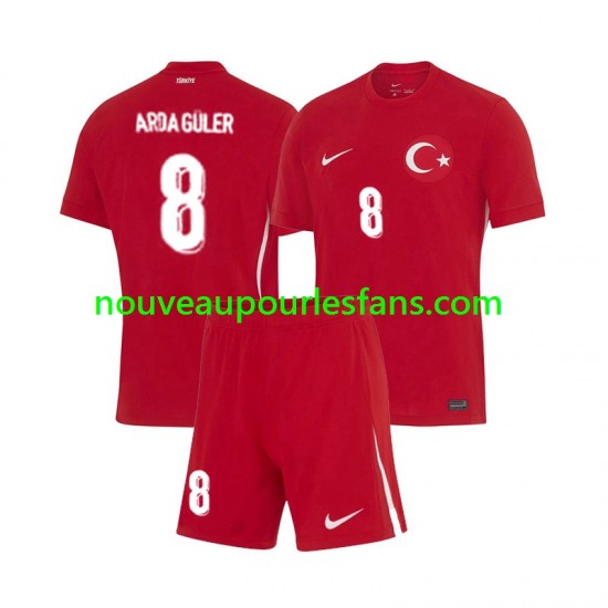 Maillot Turquie Arda Guler 8 Enfant Tenue Extérieur Euro 2024 Manche Courte