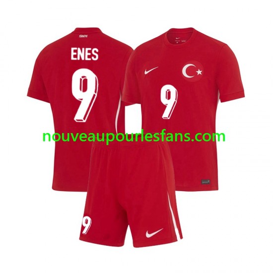 Maillot Turquie Enes Unal 9 Enfant Tenue Extérieur Euro 2024 Manche Courte