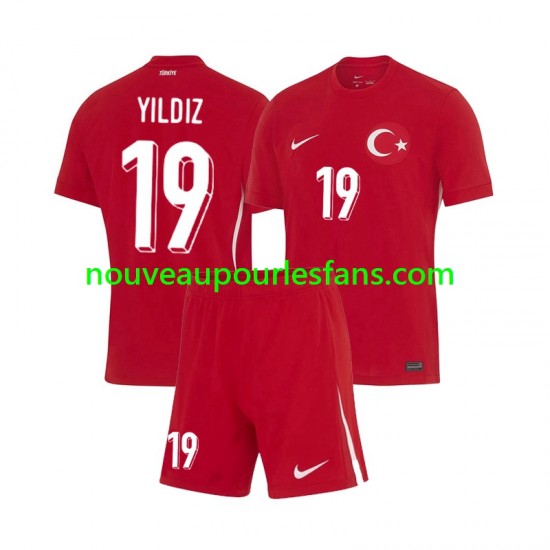 Maillot Turquie Kenan Yıldız 19 Enfant Tenue Extérieur Euro 2024 Manche Courte