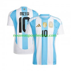 Maillot Argentine Lionel Messi 10 Copa America Homme Tenue Domicile 2024 Manche Courte