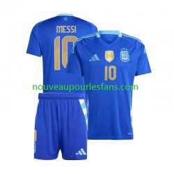 Maillot Argentine Lionel Messi 10 Copa America Enfant Tenue Extérieur 2024 Manche Courte