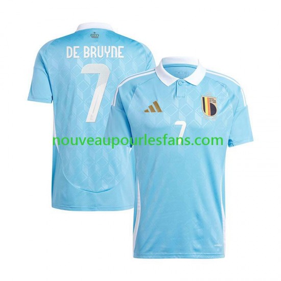 Maillot Belgique De Bruyne 7 Homme Tenue Extérieur Euro 2024 Manche Courte