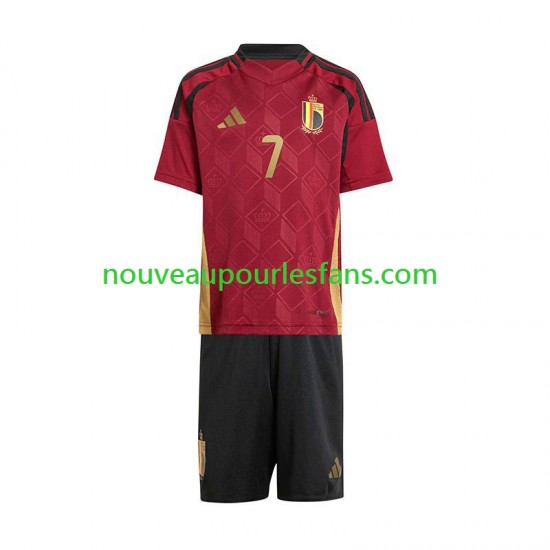 Maillot Belgique De Bruyne 7 Enfant Tenue Domicile Euro 2024 Manche Courte
