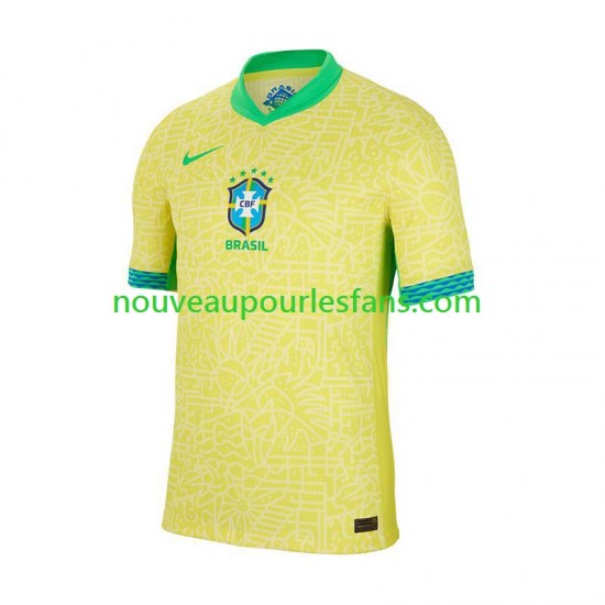 Maillot Brésil Copa America Homme Tenue Domicile 2024 Manche Courte