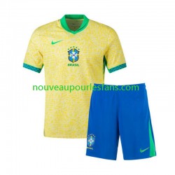Maillot Brésil Copa America Enfant Tenue Domicile 2024 Manche Courte