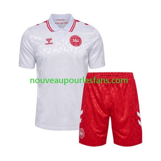 Maillot Danemark Enfant Tenue Extérieur Euro 2024 Manche Courte