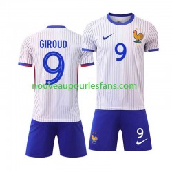 Maillot France Olivier Giroud 9 Enfant Tenue Extérieur Euro 2024 Manche Courte