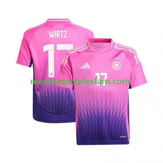 Maillot Allemagne Florian Wirtz 17 Homme Tenue Extérieur Euro 2024 Manche Courte