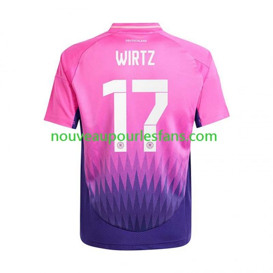 Maillot Allemagne Florian Wirtz 17 Homme Tenue Extérieur Euro 2024 Manche Courte