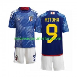 Maillot Japon Mitoma 9 Enfant Tenue Domicile Coupe du Monde 2022 Manche Courte