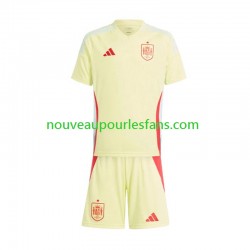 Maillot Espagne Enfant Tenue Extérieur Euro 2024 Manche Courte