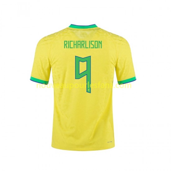 Maillot Brésil RICHARLISON 9 Homme Tenue Domicile 2022 Manche Courte