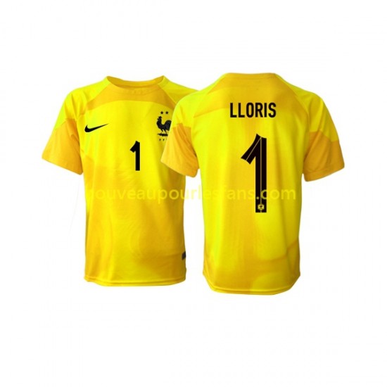 Maillot France Hugo Lloris 1 Gardien Homme Tenue 3ème Coupe du Monde 2022 Manche Courte