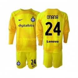 Maillot Inter Milan Andre Onana 24 Gardien Enfant Tenue Extérieur 2022-2023 Manche Longue