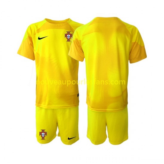 Maillot Portugal Gardien Enfant Tenue Domicile Coupe du Monde 2022 Manche Courte