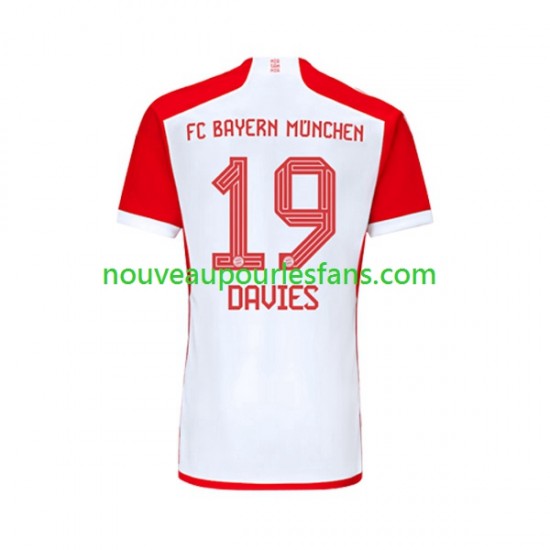 Maillot Bayern Munich Alphonso Davies 19 Homme Tenue Domicile 2023-2024 Manche Courte