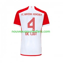 Maillot Bayern Munich Matthijs de Ligt 4 Homme Tenue Domicile 2023-2024 Manche Courte