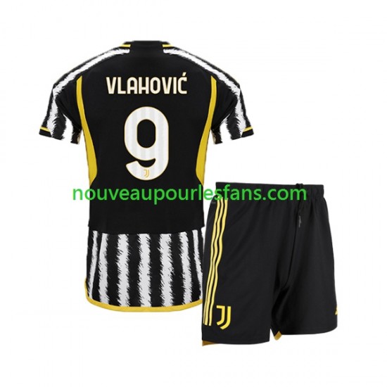 Maillot États-Unis Juventus Dn Vlahovic 9 Enfant Tenue Domicile 2023-2024 Manche Courte
