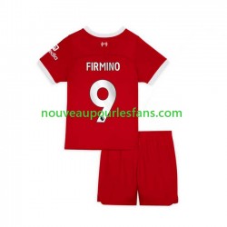 Maillot Liverpool Roberto Firmino 9 Enfant Tenue Domicile 2023-2024 Manche Courte
