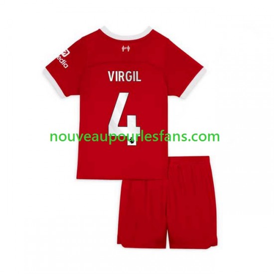 Maillot Liverpool Virgil van Dijk 4 Enfant Tenue Domicile 2023-2024 Manche Courte
