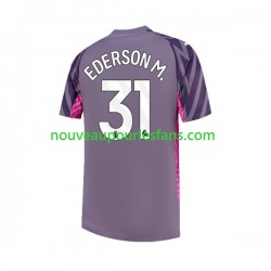 Maillot Manchester City Ederson Moraes 31 Gardien Homme Tenue Extérieur 2023-2024 Manche Courte