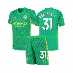 Maillot Manchester City Ederson Moraes 31 Gardien Enfant Tenue Domicile 2023-2024 Manche Courte