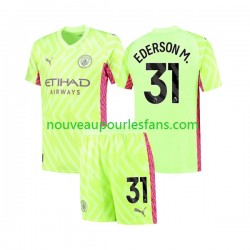 Maillot Manchester City Ederson Moraes 31 Gardien Enfant Tenue 3ème 2023-2024 Manche Courte
