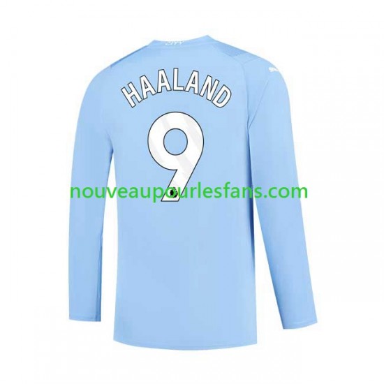 Maillot Manchester City Haaland 9 Homme Tenue Domicile 2023-2024 Manche Longue