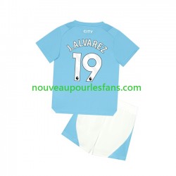 Maillot Manchester City J. ALVAREZ 19 Enfant Tenue Domicile 2023-2024 Manche Courte