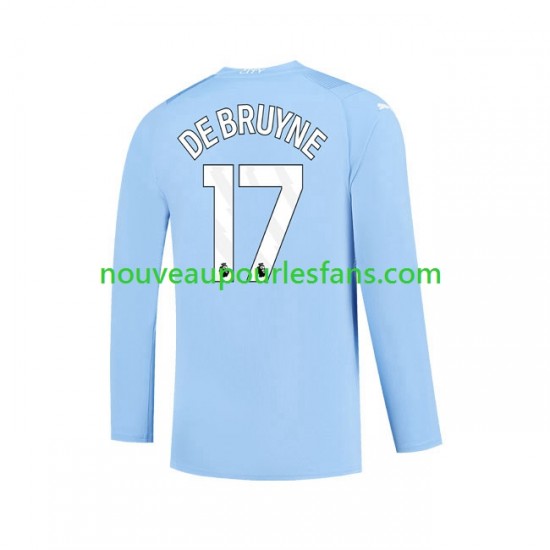 Maillot Manchester City Kevin De Bruyne 17 Homme Tenue Domicile 2023-2024 Manche Longue
