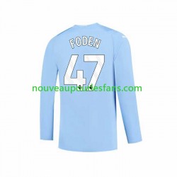 Maillot Manchester City Phil Foden 47 Homme Tenue Domicile 2023-2024 Manche Longue
