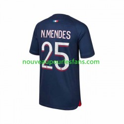 Maillot Paris Saint-Germain N.Mendes 25 Homme Tenue Domicile 2023-2024 Manche Courte