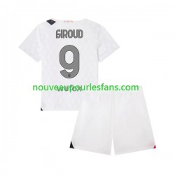 Maillot AC Milan Olivier Giroud 9 Enfant Tenue Extérieur 2023-2024 Manche Courte