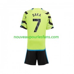 Maillot Arsenal Saka 7 Enfant Tenue Extérieur 2023-2024 Manche Courte